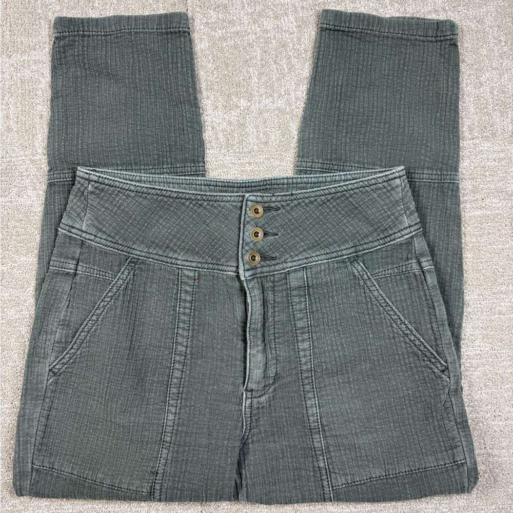 Anthropologie Quilted Slim Sawyer Pant Green Women Size 2